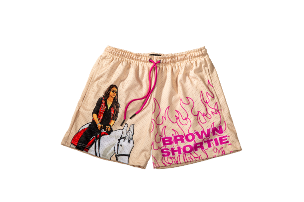 Brown Shortie Mesh Shorts